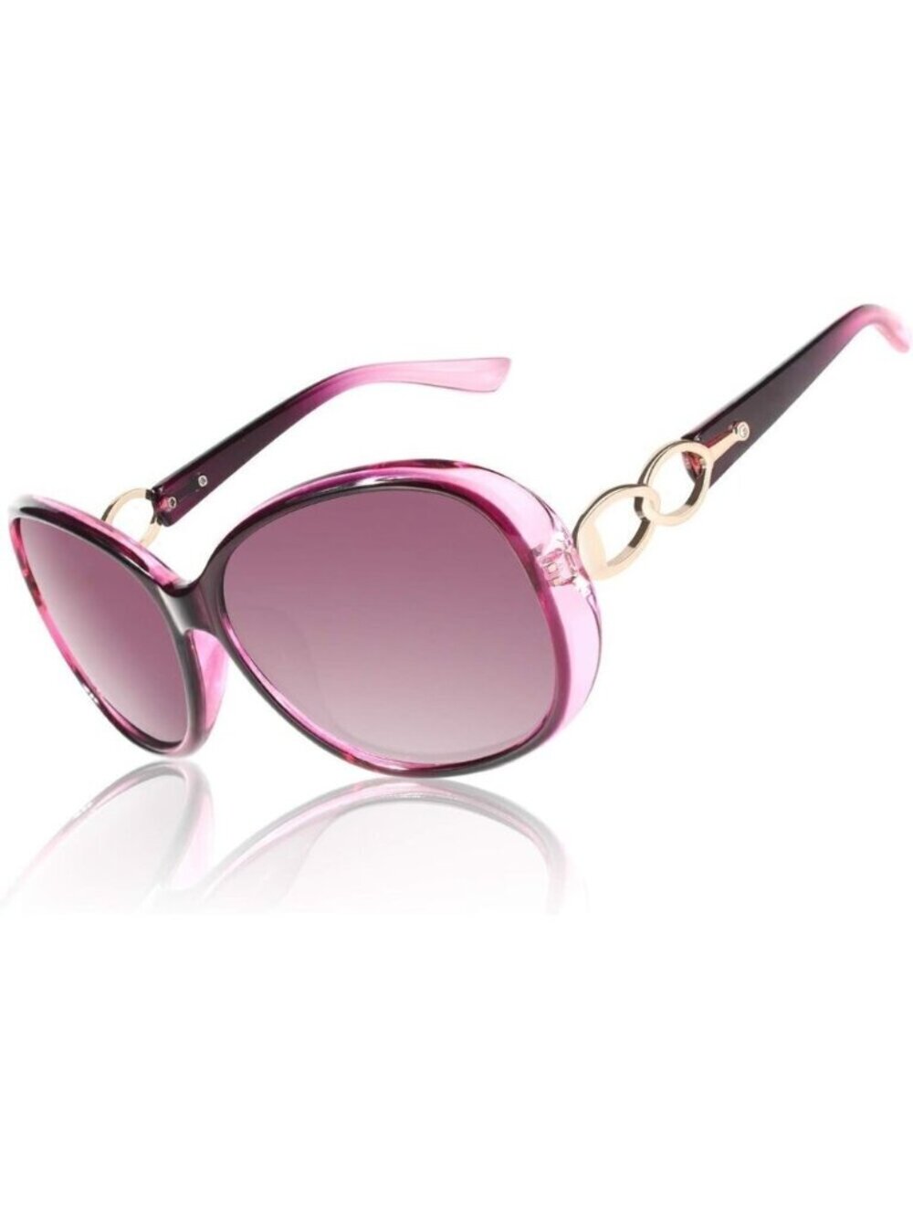 🆕 Women Purple Trendy Oversized Sunglasses Ladies Polarized Big Frame Shades